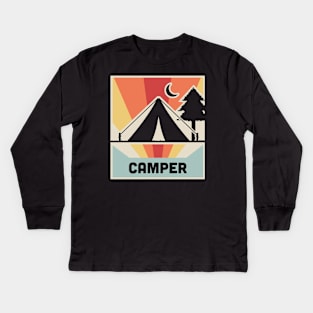 CAMPER | Vintage Camping Poster Kids Long Sleeve T-Shirt